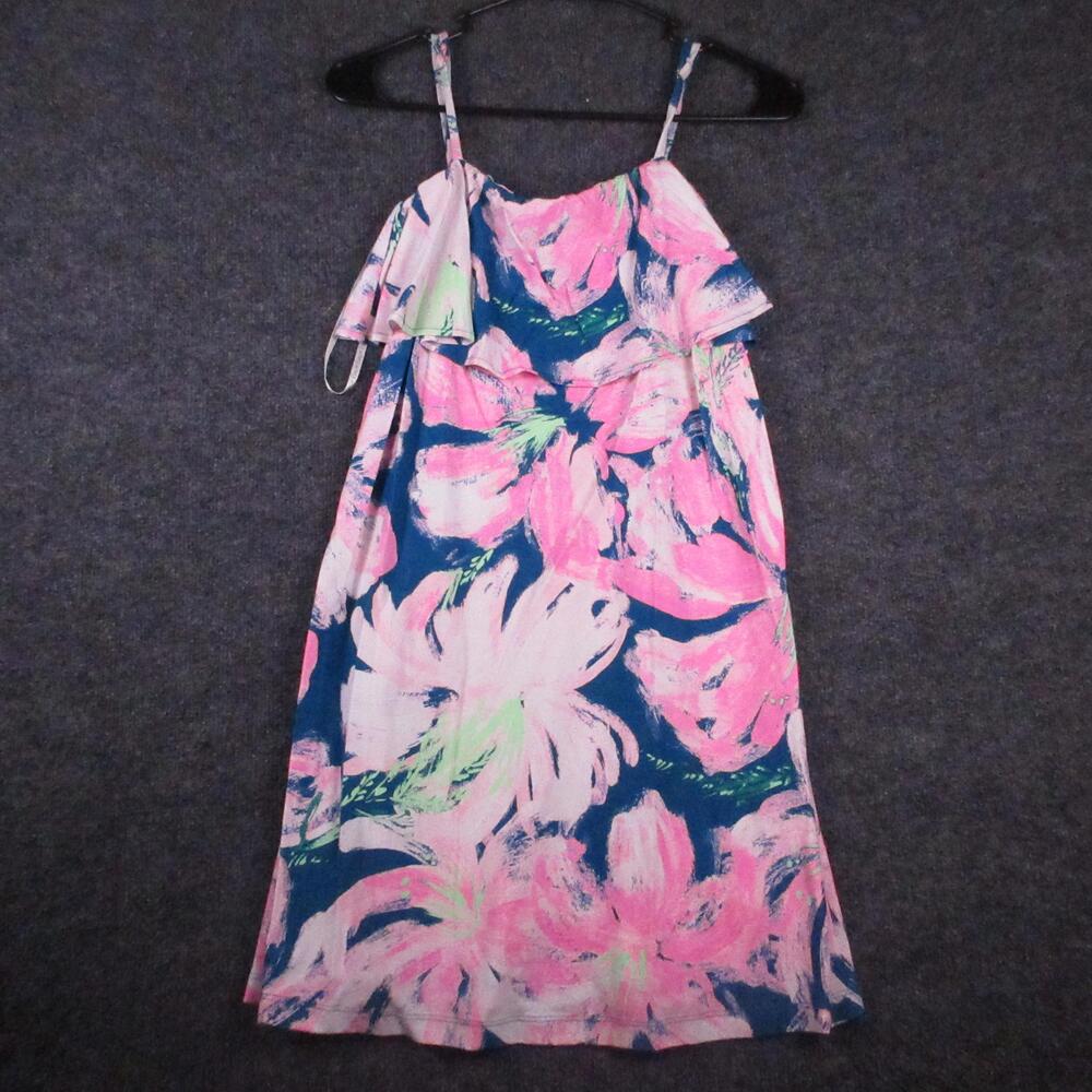Lilly Pulitzer Dress Womens XXS Multicolor Floral Ruffle Strappy Sundress Casual